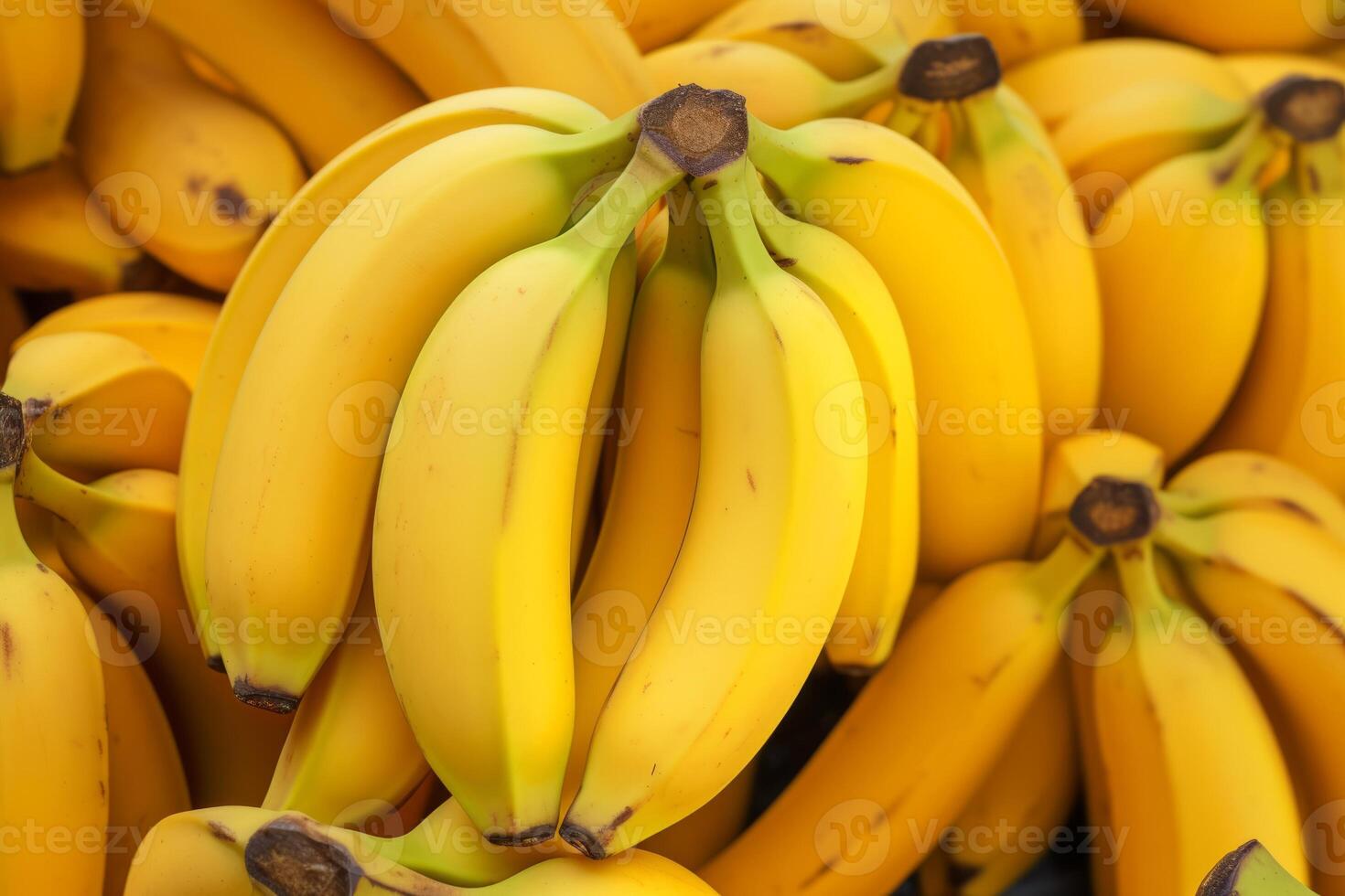 AI generated A close-up of ripe, yellow bananas. Generative AI photo