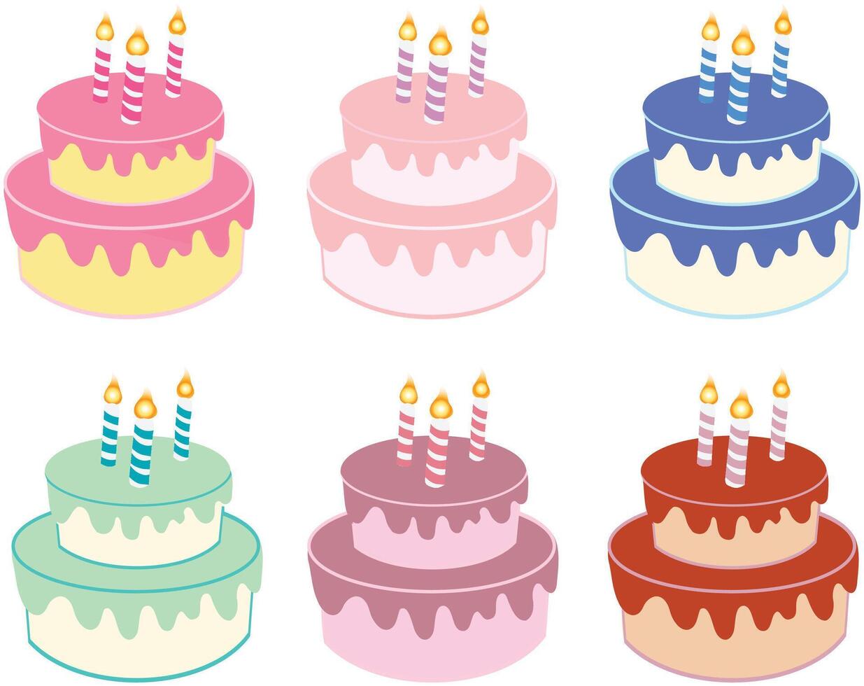 Colorful Birthday Cake vector