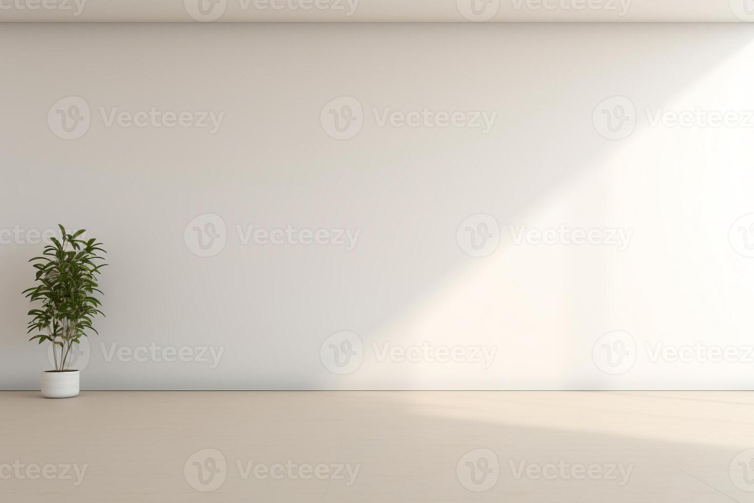 AI generated Minimalist mock up room with endless design potential. Generative AI photo