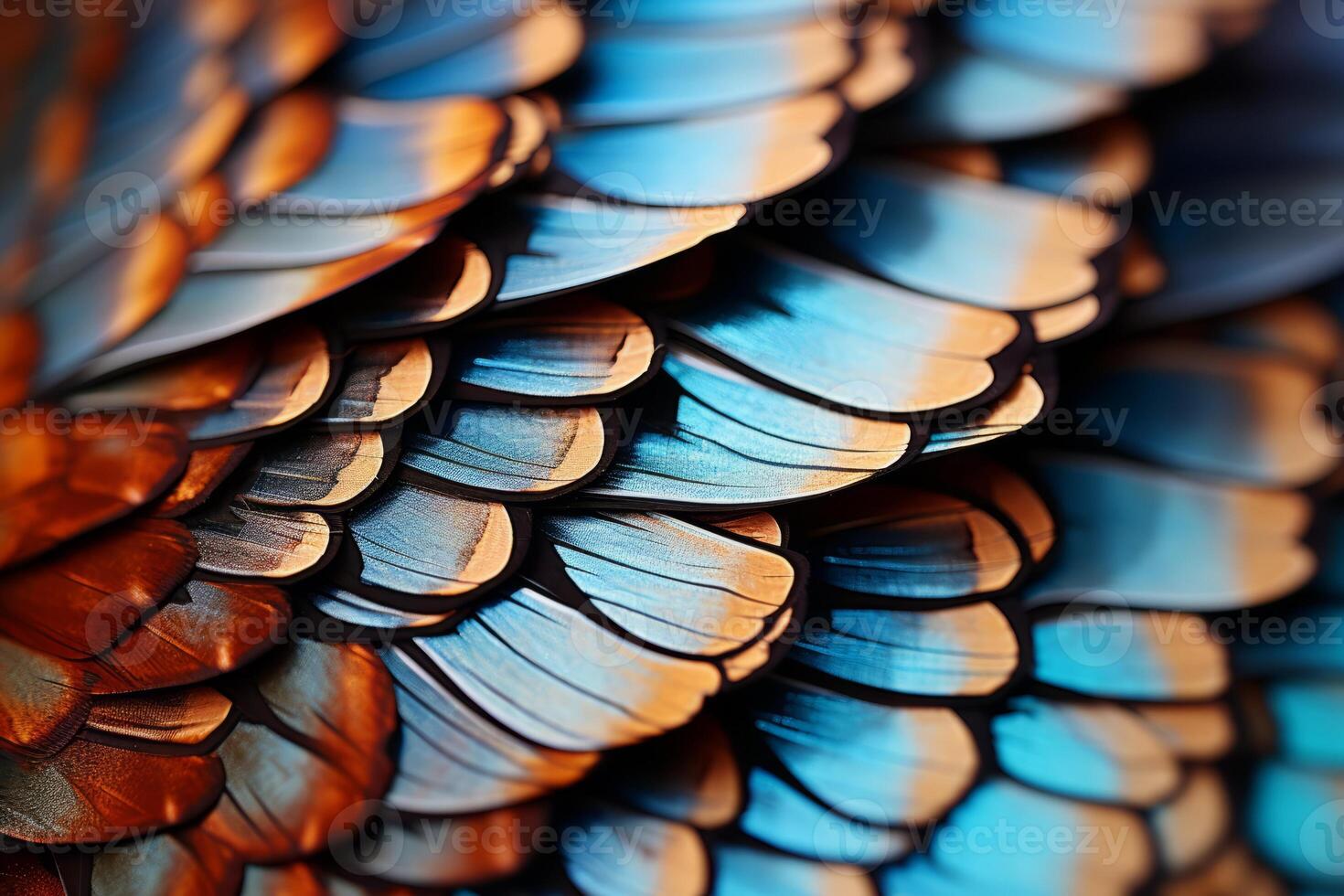 AI generated A detailed shot of a butterfly's intricate wing scales. Generative AI photo