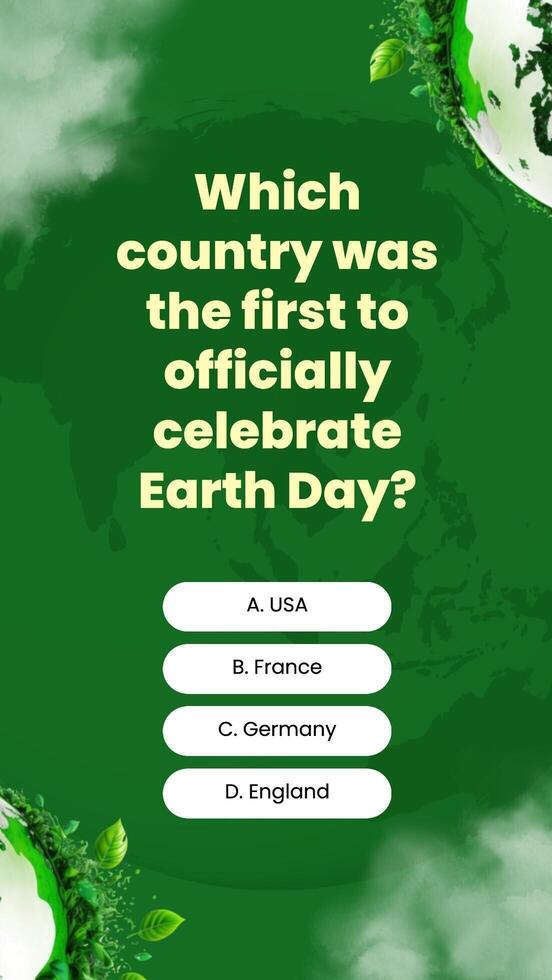 green Earth day trvia instagram post template