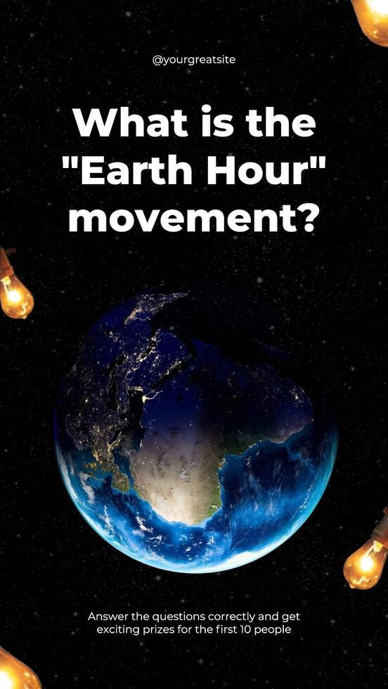 earth hour movement instagram story template