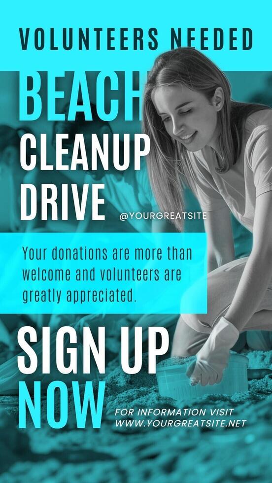 Beach Cleanup Drive Campaign template for Instagram Story