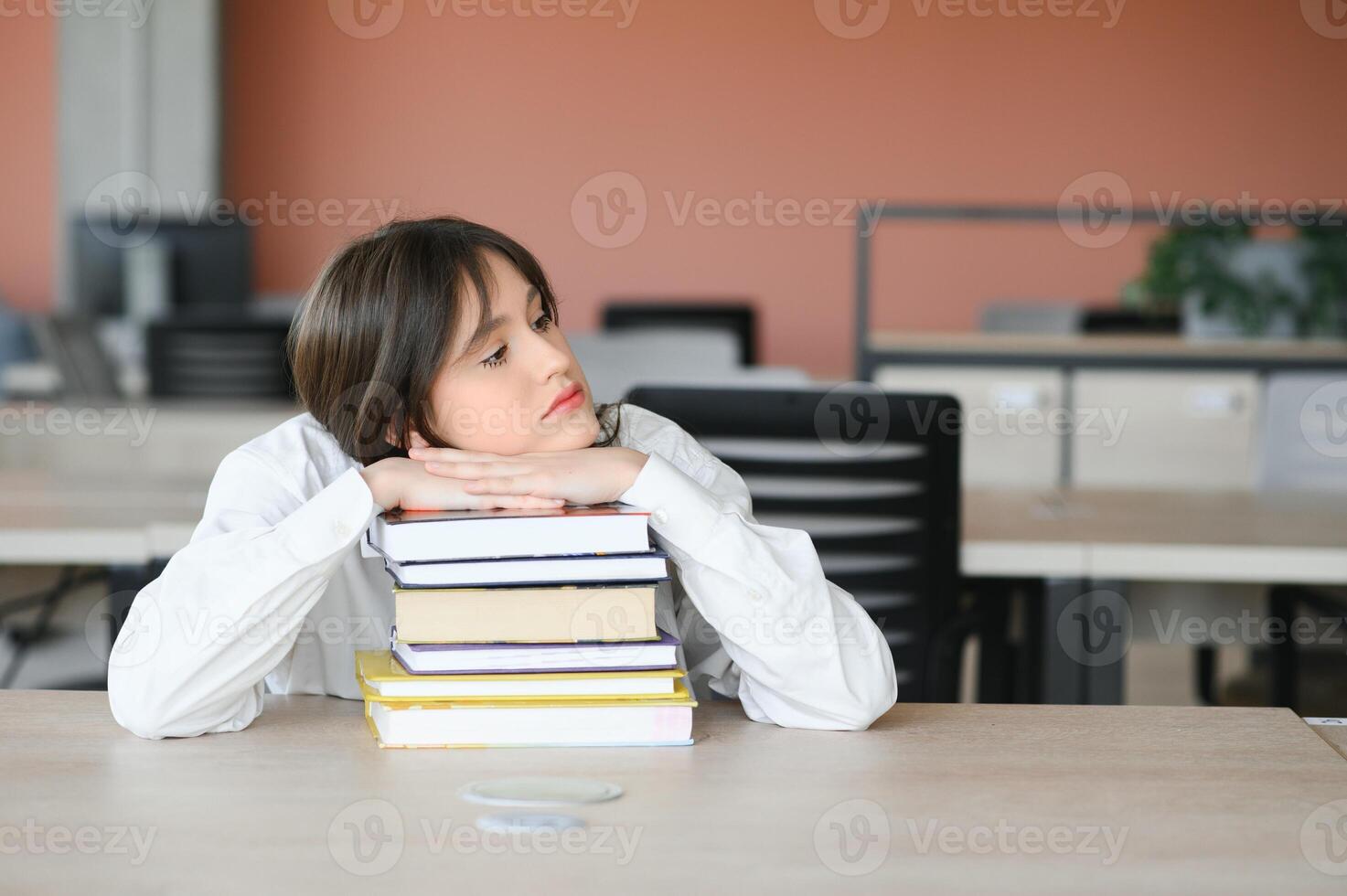 girl at the desk in school photo