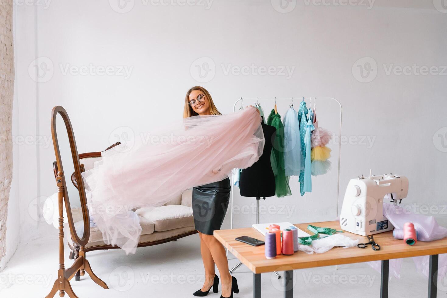 Fashion designer in her studio photo