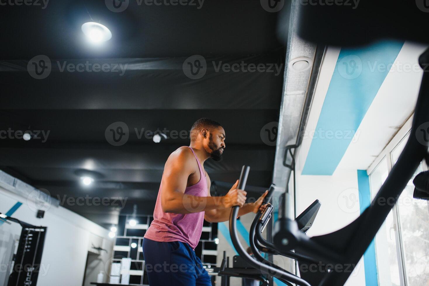 african american man in the gym. photo