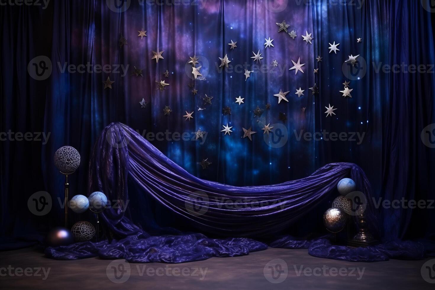 AI generated A celestial event in a palette of rich purples and deep blues. Generative AI photo