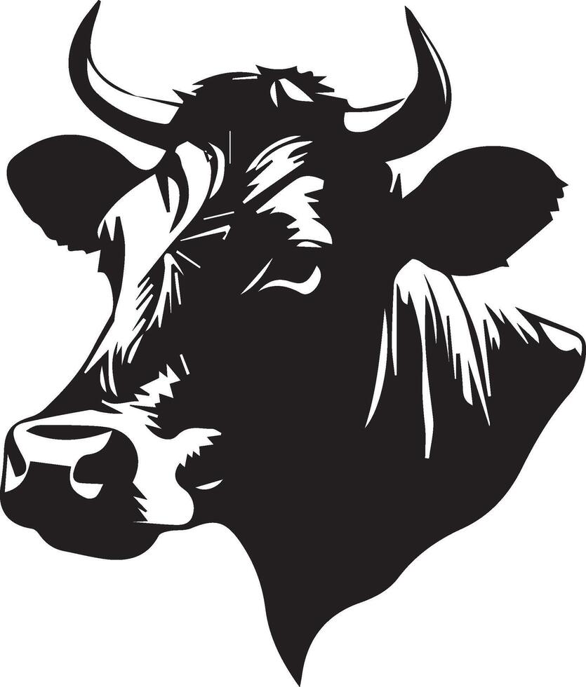 cow head silhouette vector