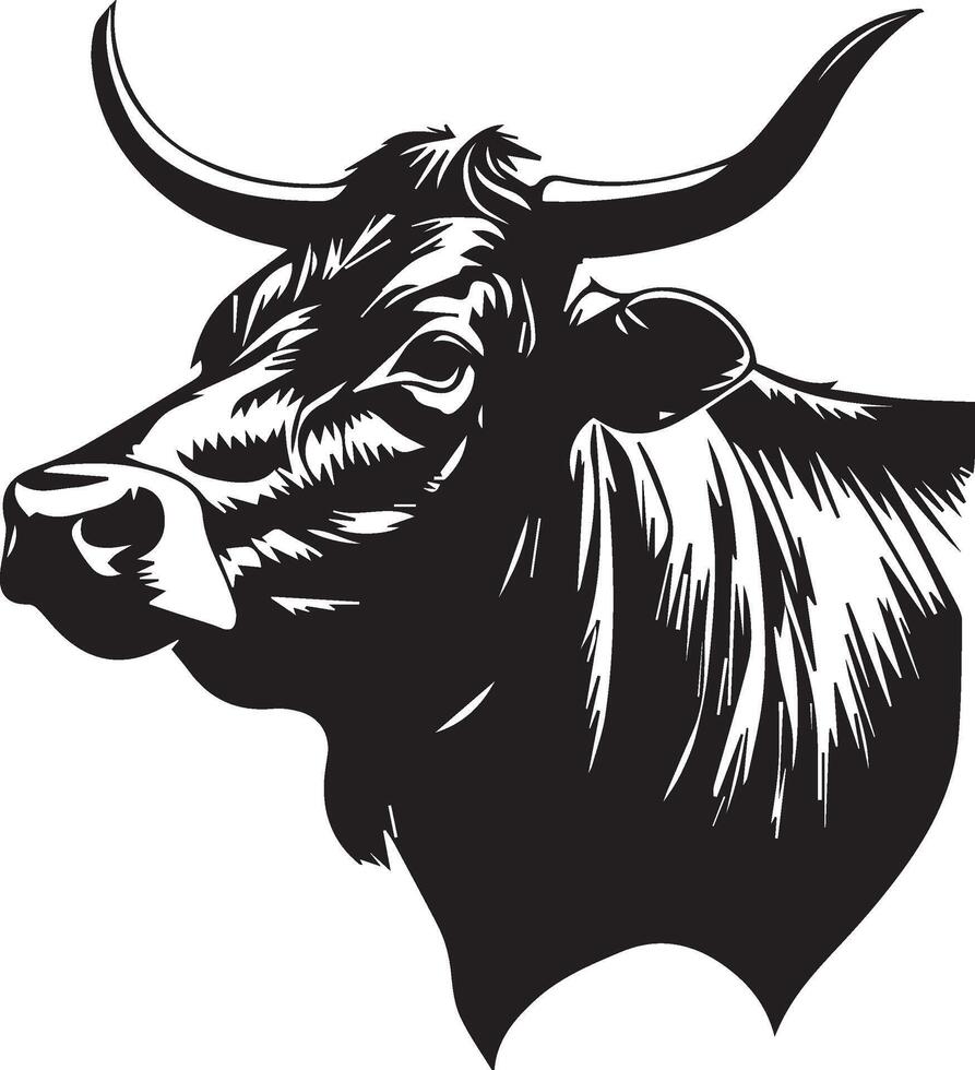 cow head silhouette vector