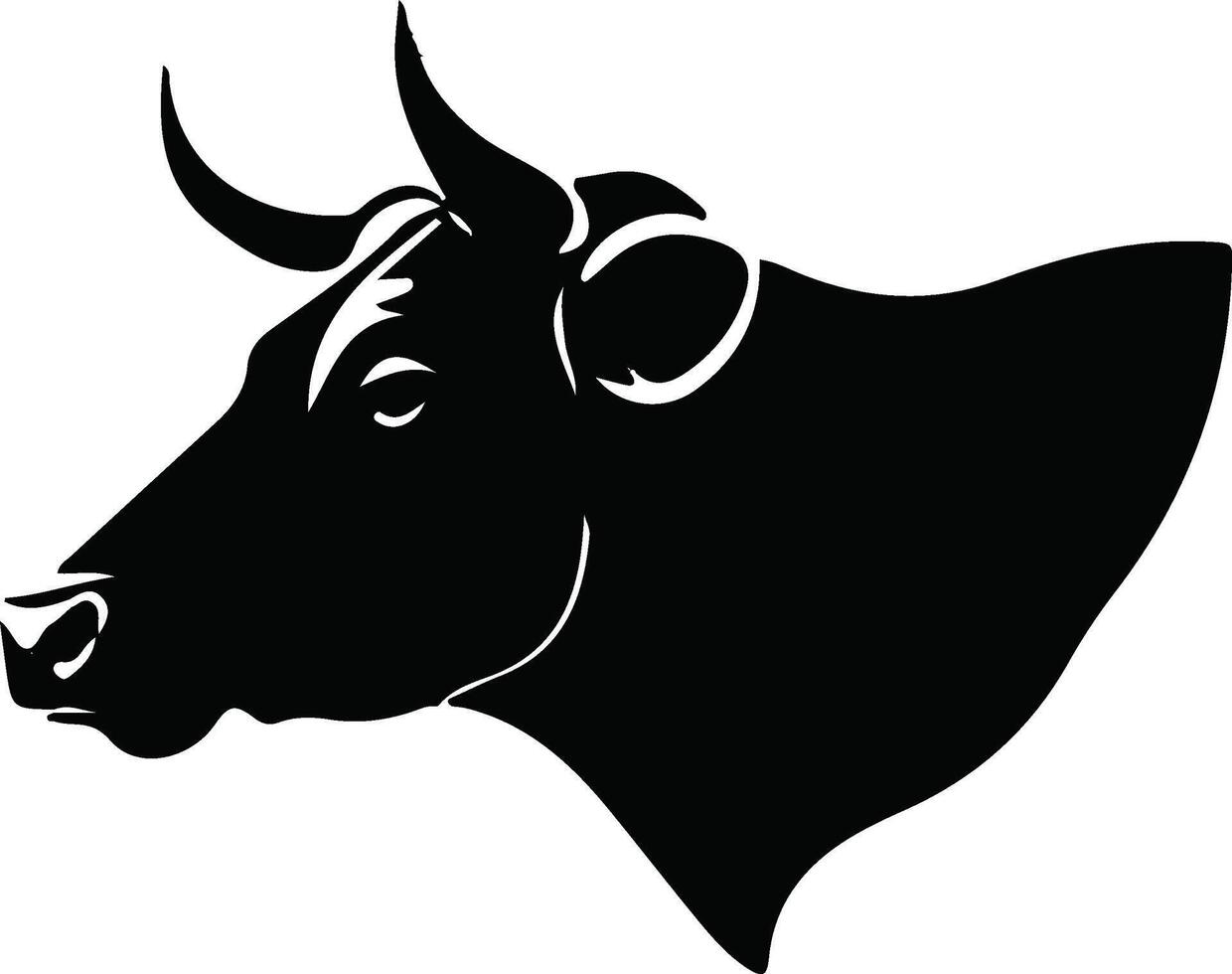 cow head silhouette vector