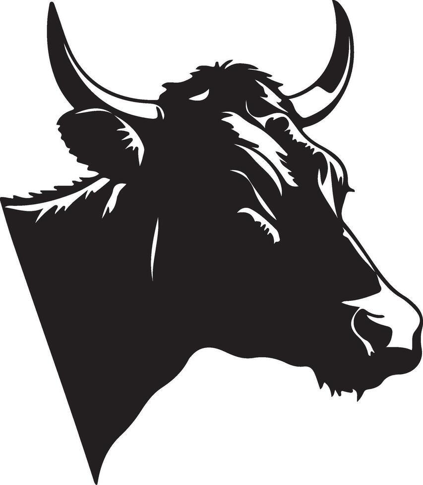 cow head silhouette vector