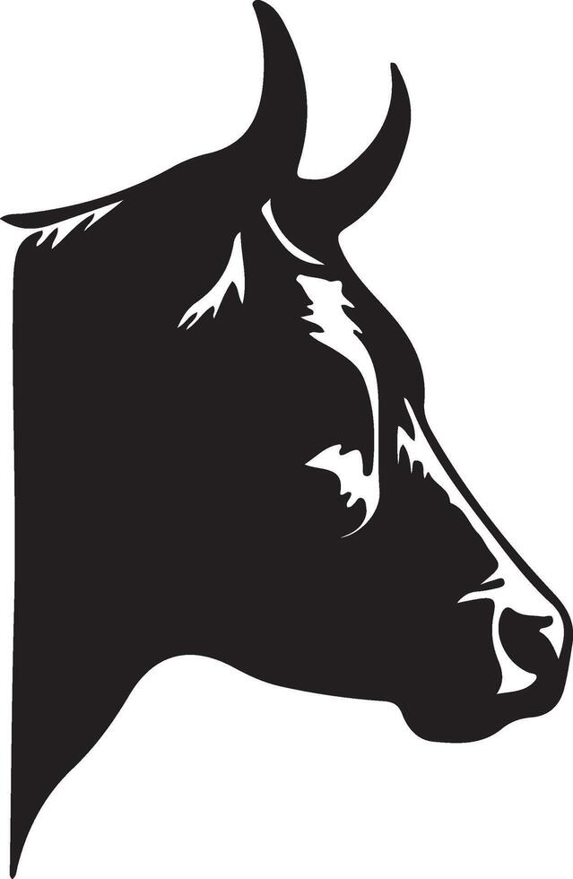 cow head silhouette vector