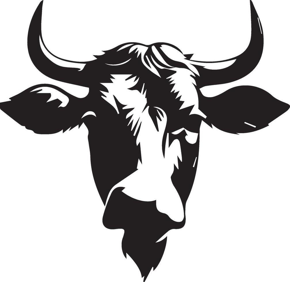 cow head silhouette vector