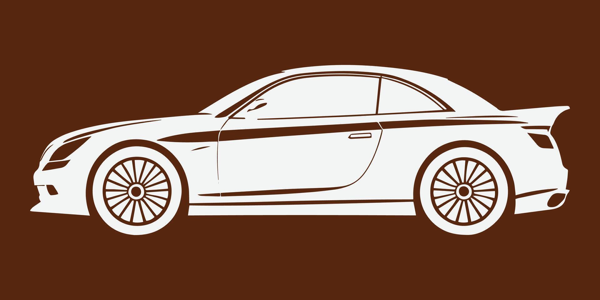 Car symbol logo template, stylized vector silhouette