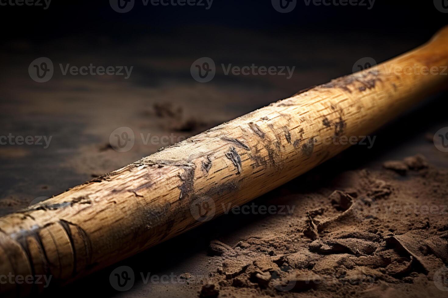 AI generated The worn and textured surface of a baseball bat. Generative AI photo
