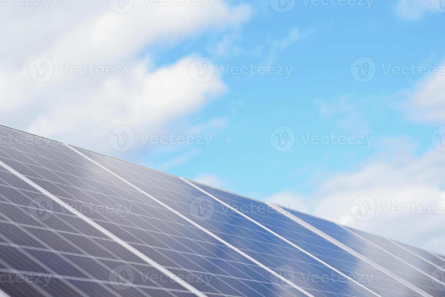 Solar panel against blue sky photo