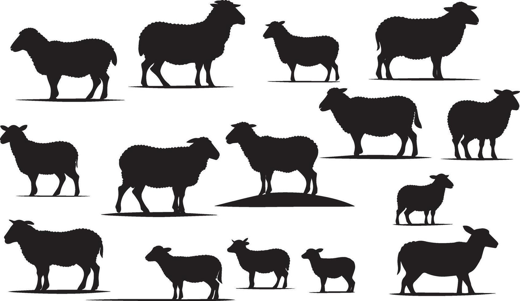 Set of a Sheep silhouette vector