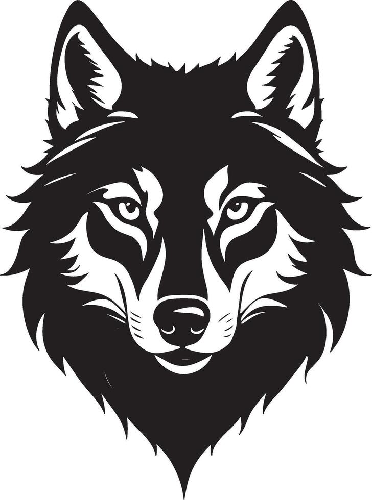 wolf head silhouette vector