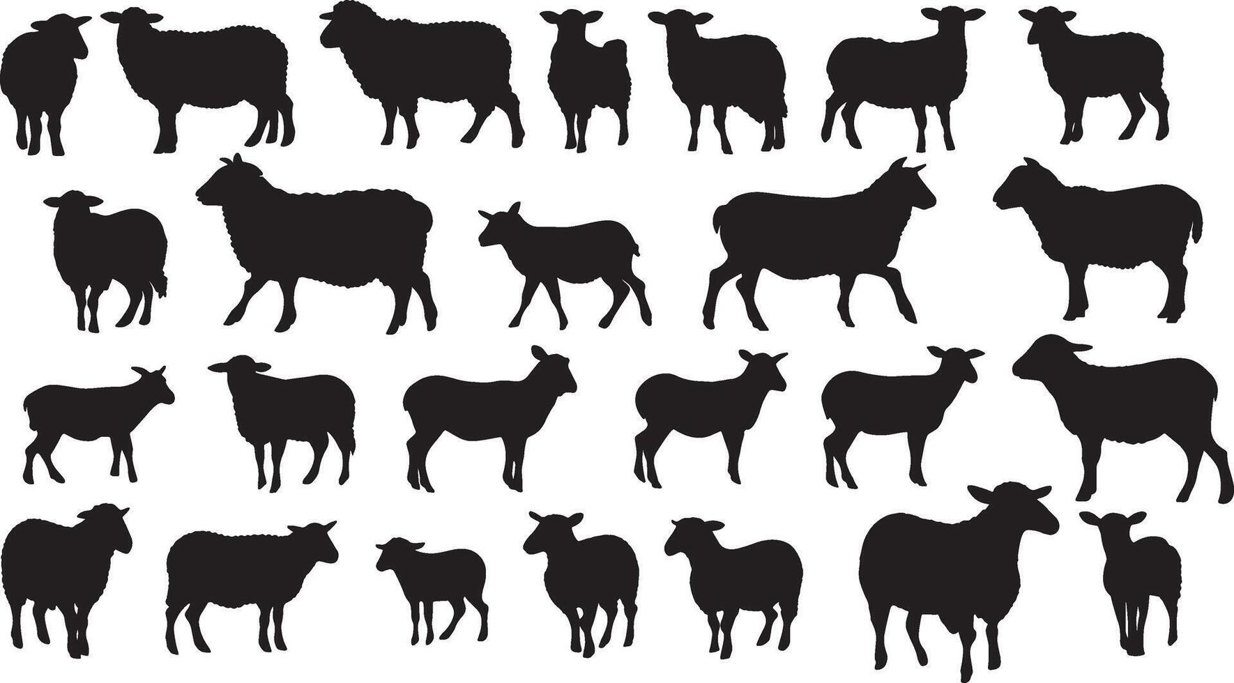 Set of a Sheep silhouette vector