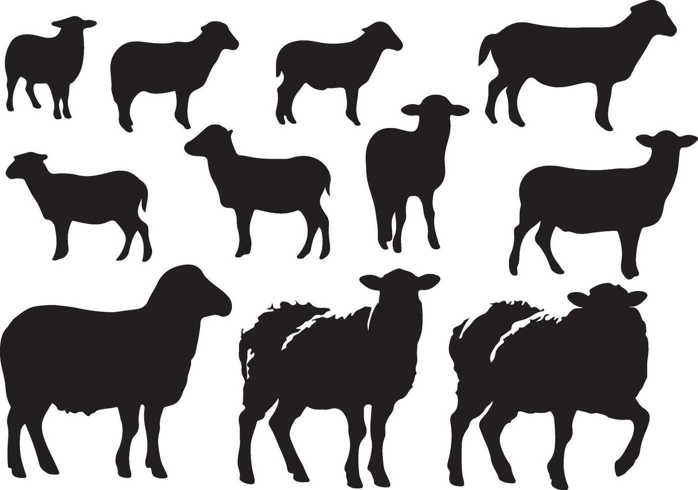 Set of a Sheep silhouette vector