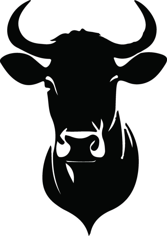 vaca cabeza silueta vector