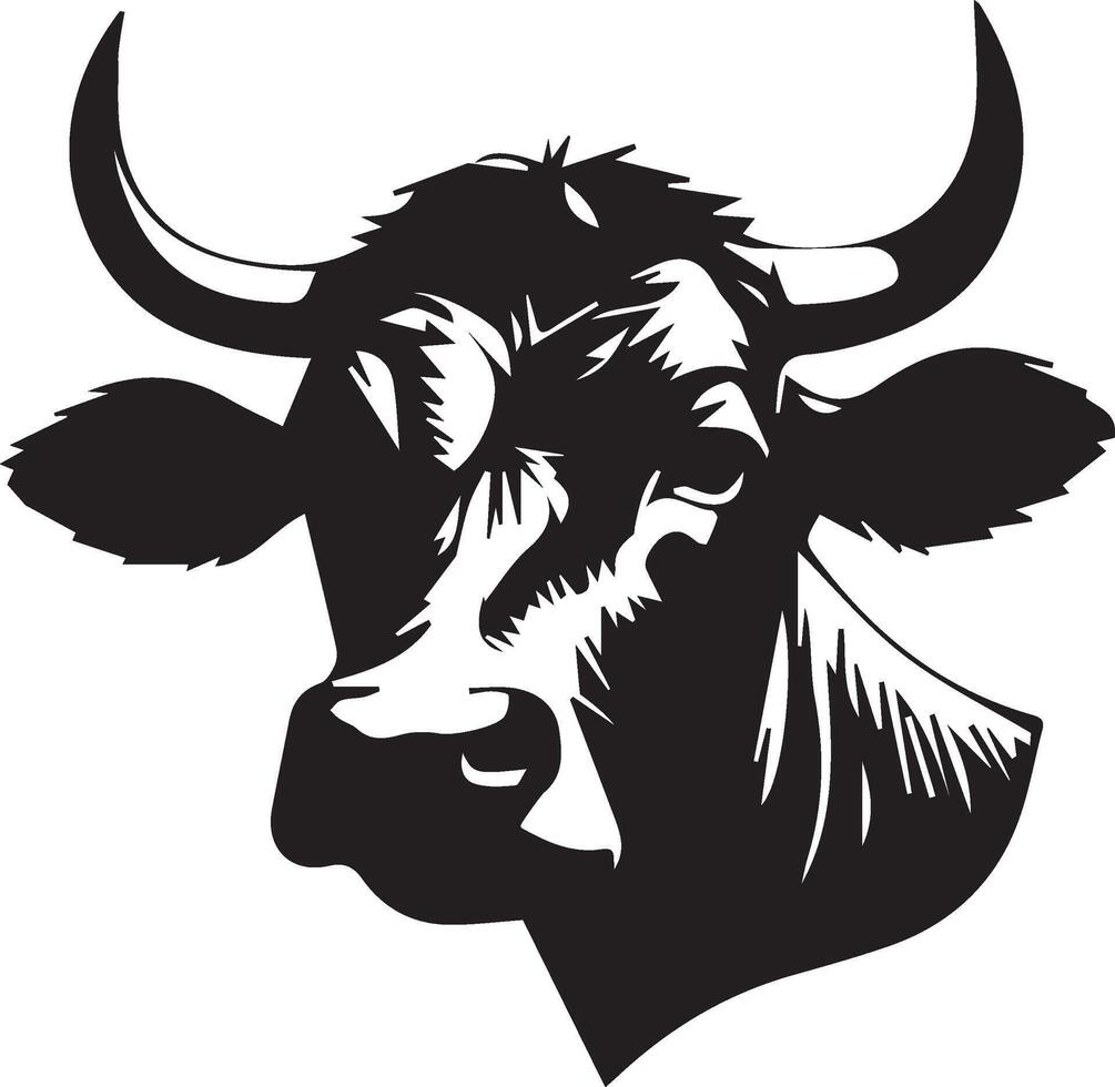 cow head silhouette vector