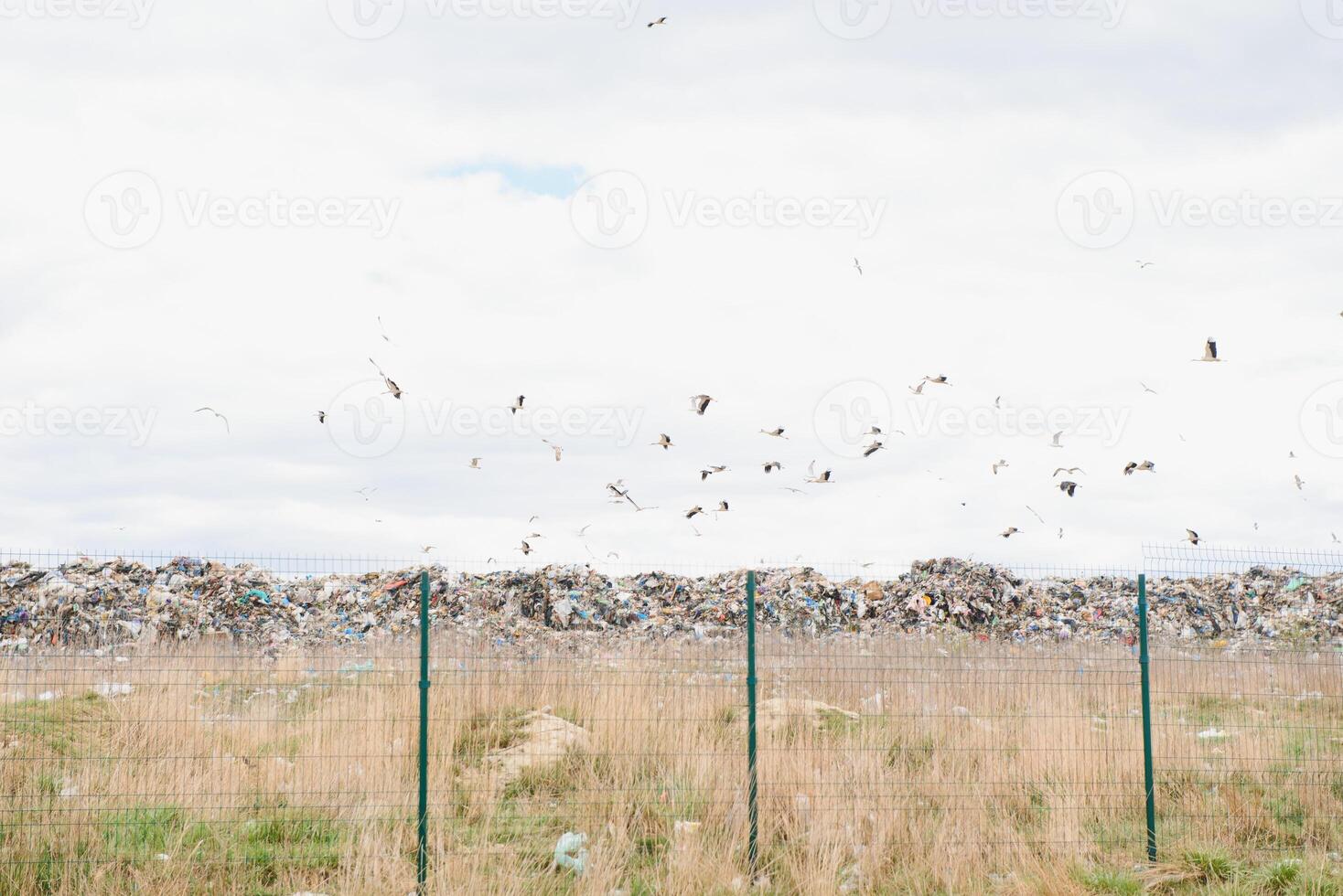 Mountain garbage, large garbage pile, degraded garbage. Pile of stink and toxic residue. These garbage come from urban areas, industrial areas. Consumer society Cause massive waste. Can not get rid of photo