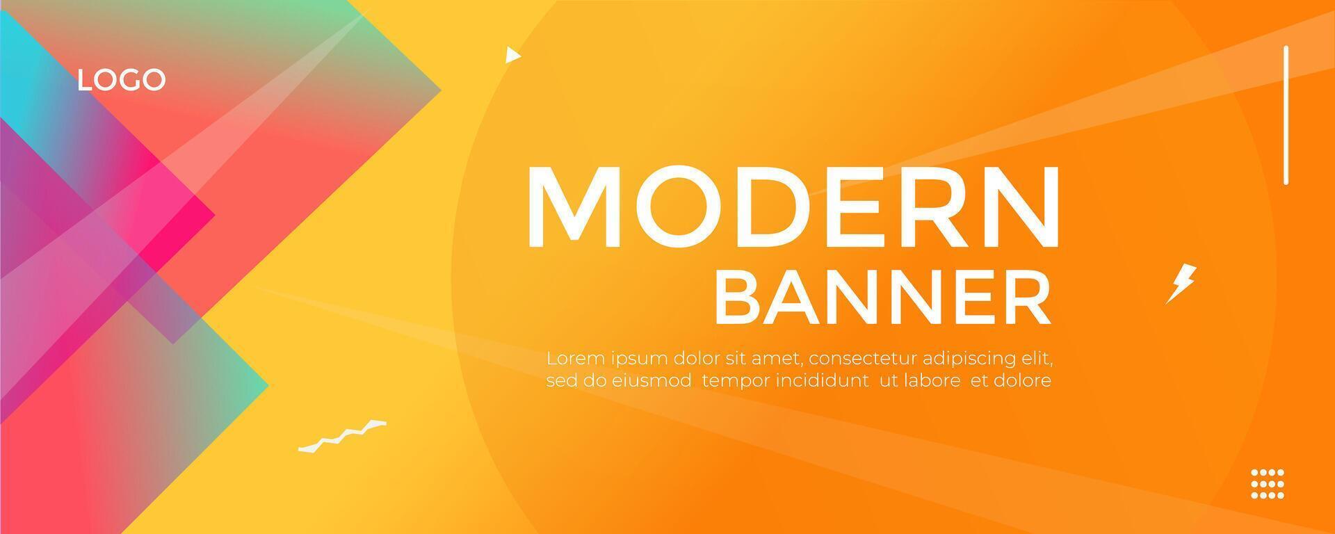 Modern Banner Template Colorful Abstract Background vector