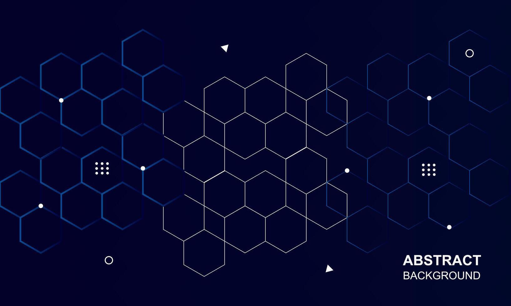 Smart digital technology architecture abstract hexagon line element style dark blue background design vector