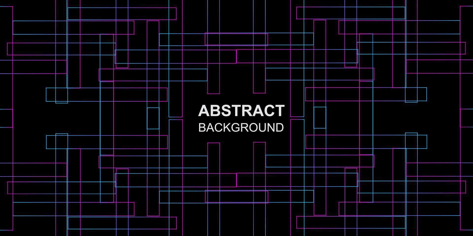 Abstract neon lines minimalist shape geometric black background design vector