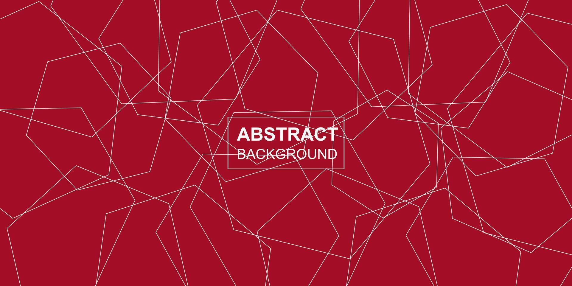 Modern abstract polygonal line seamless brutalism red background design vector