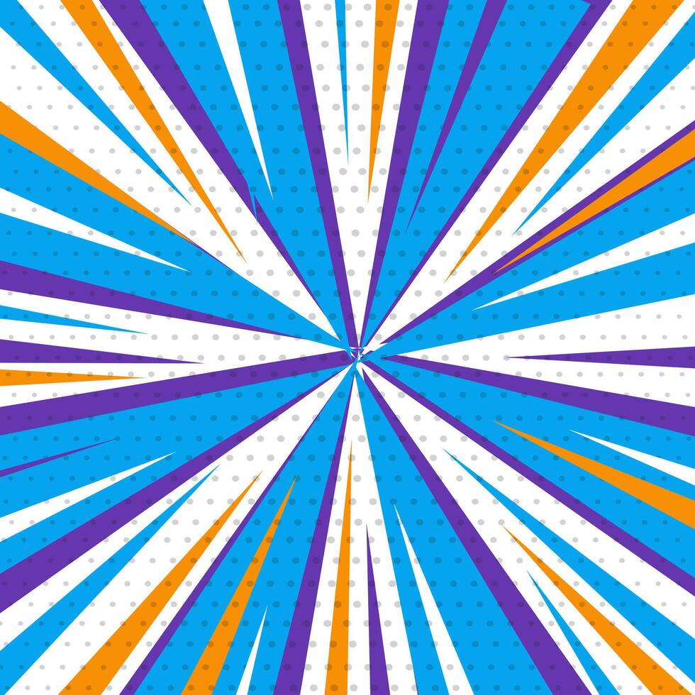 Pop art comic book cartoon style sun burst illustration background template design vector