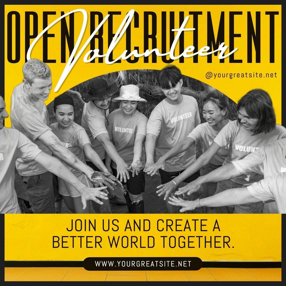 Open Recruitment Volunteer Campaign for Instagram Post template