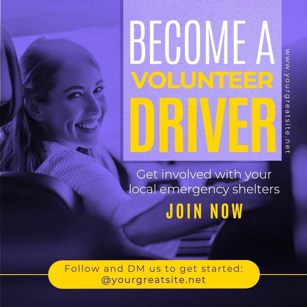 Become a Volunteer Driver Campaign for Instagram Post template