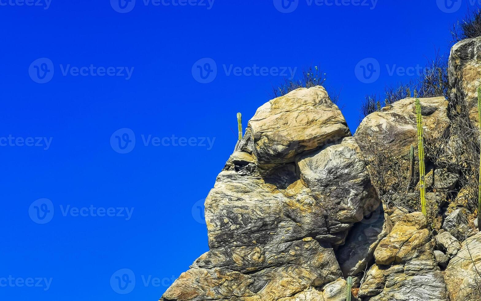 Beautiful rocks cliffs boulders mountain in Puerto Escondido Mexico. photo