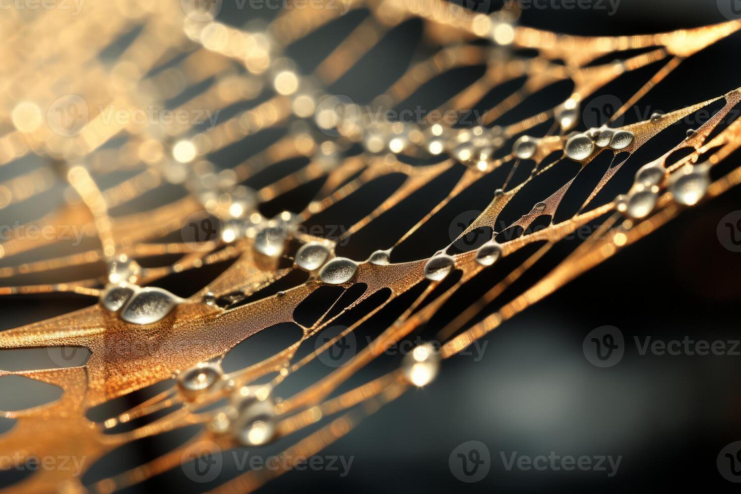 AI generated A spider's silk thread, glinting in the sunlight. Generative AI photo