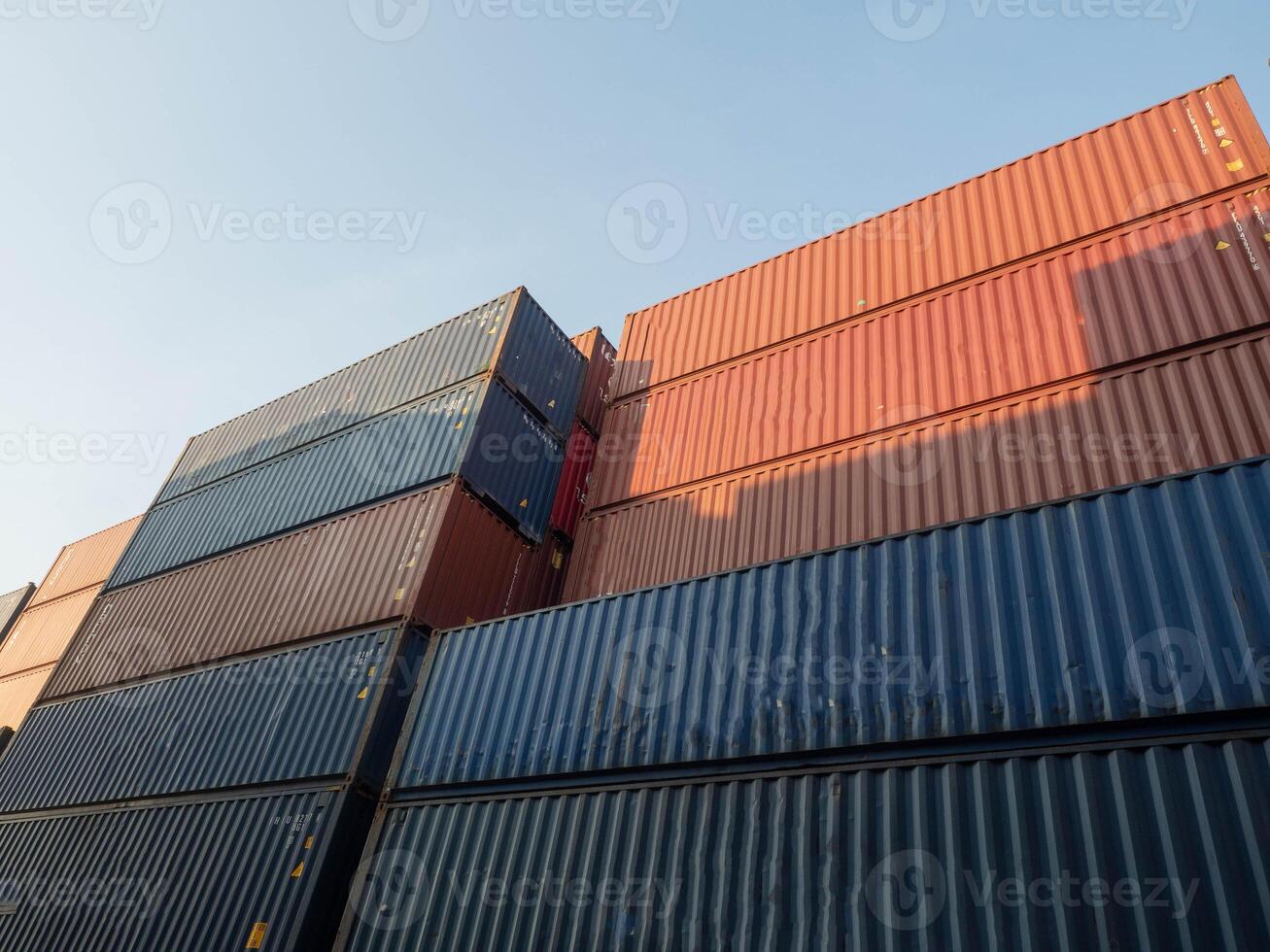 Container logistic cargo transportation industry business cargo import export harbor global commerce international shipment terminal economy vessel unloading service box nautical heavy trade service photo