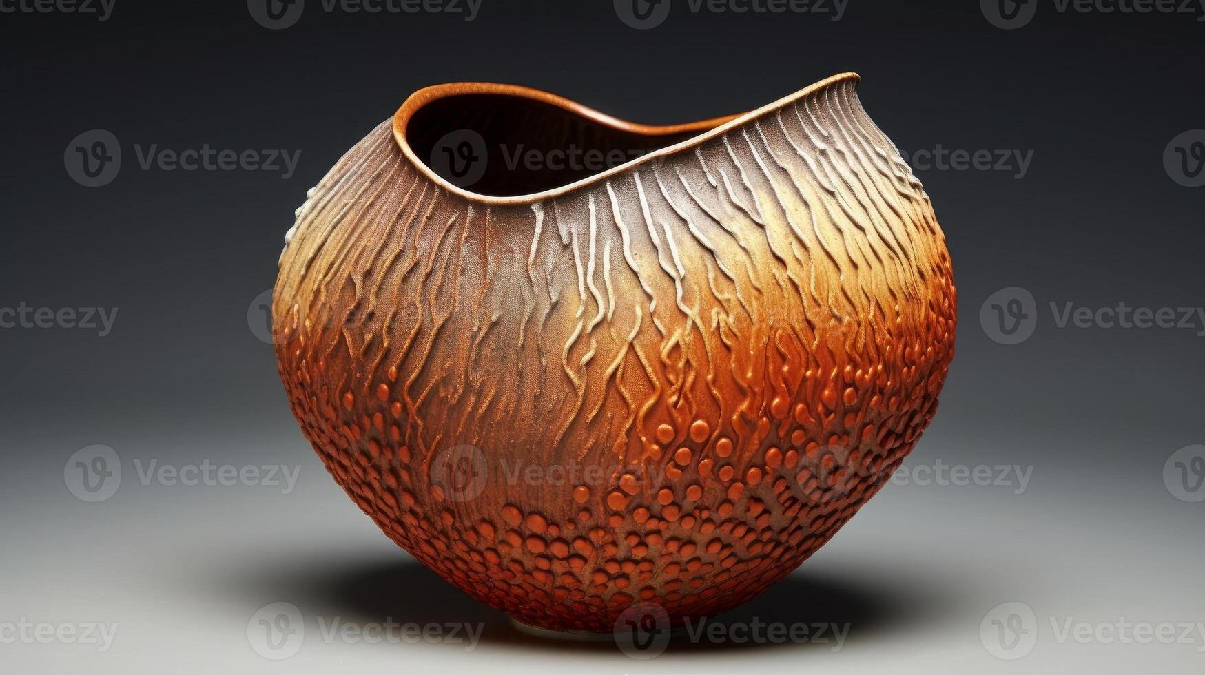 AI generated Clay pottery with textured surface. Generative AI photo