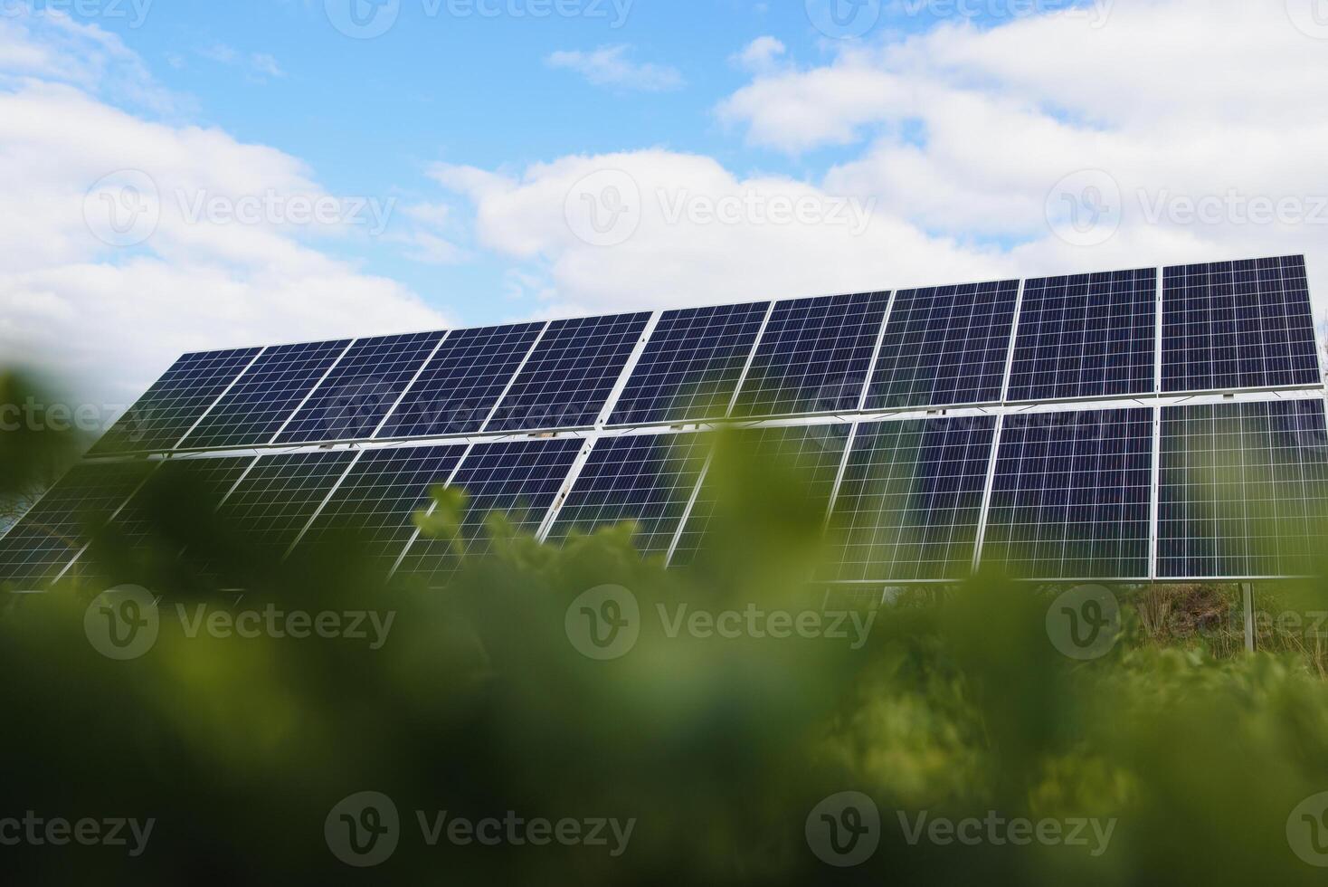 Solar panel against blue sky photo