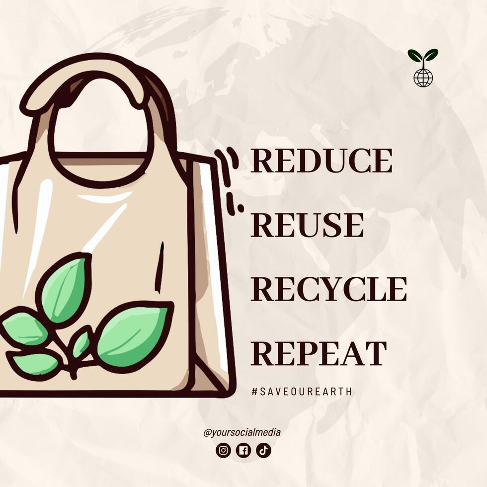 Brown Simple Illustrated About Earth Day Instagram Post template