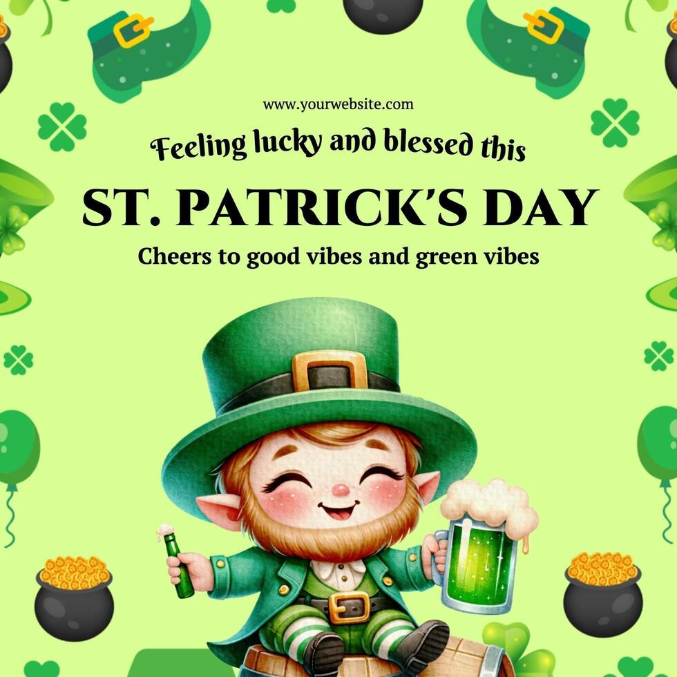 St Patrick days Instagram Post template