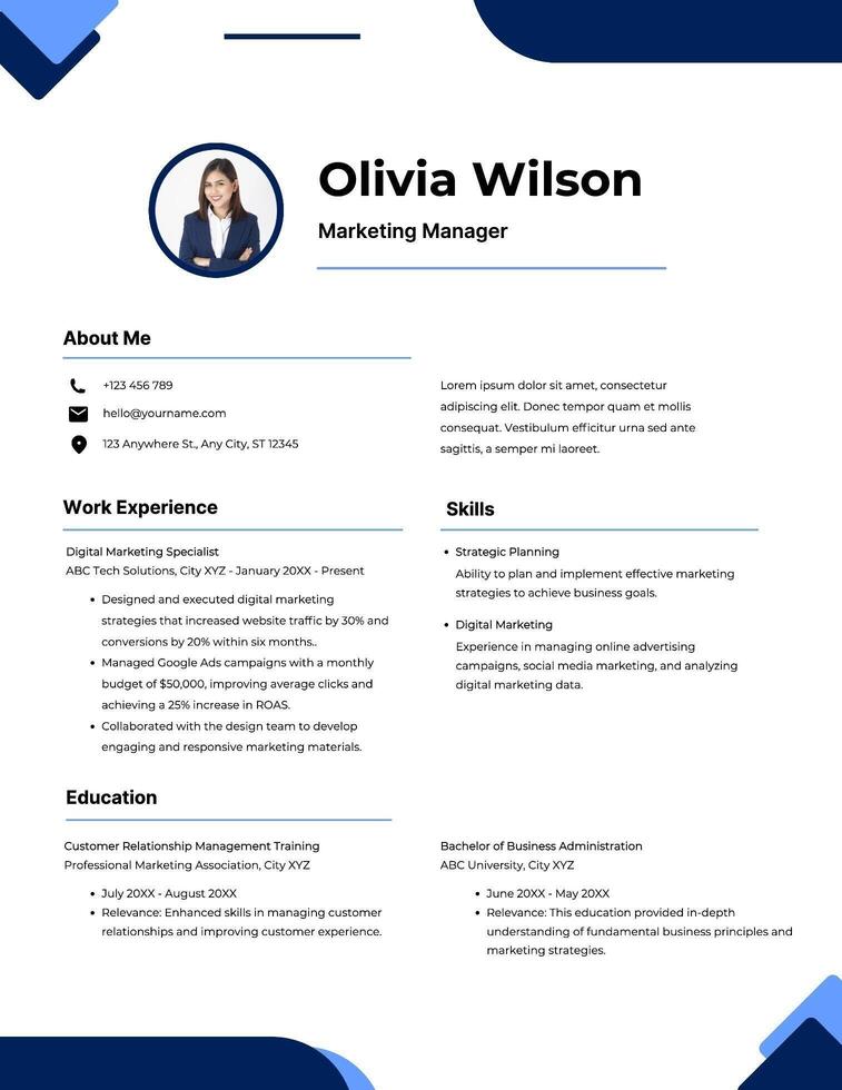 Marketing Professional Resume template