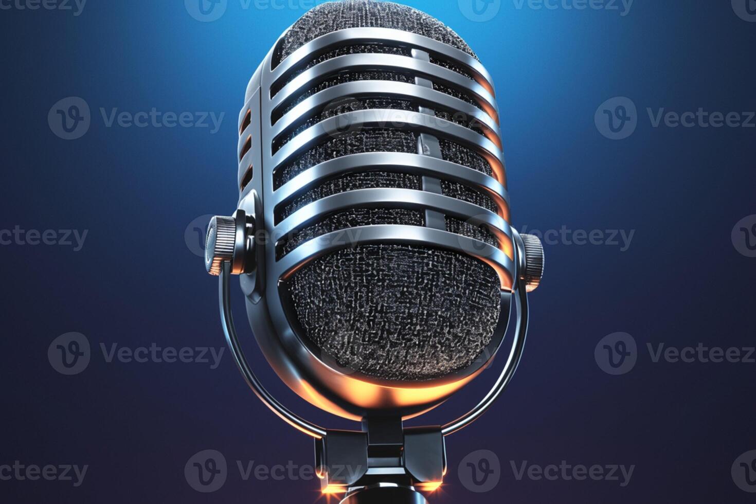 AI generated Audio excellence Realistic 3D illustration of silver microphone model photo