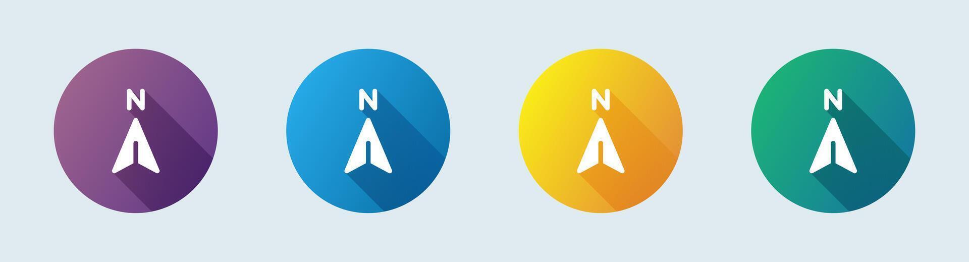 Compass solid icon in flat design style. Exploration signs vector illustration.