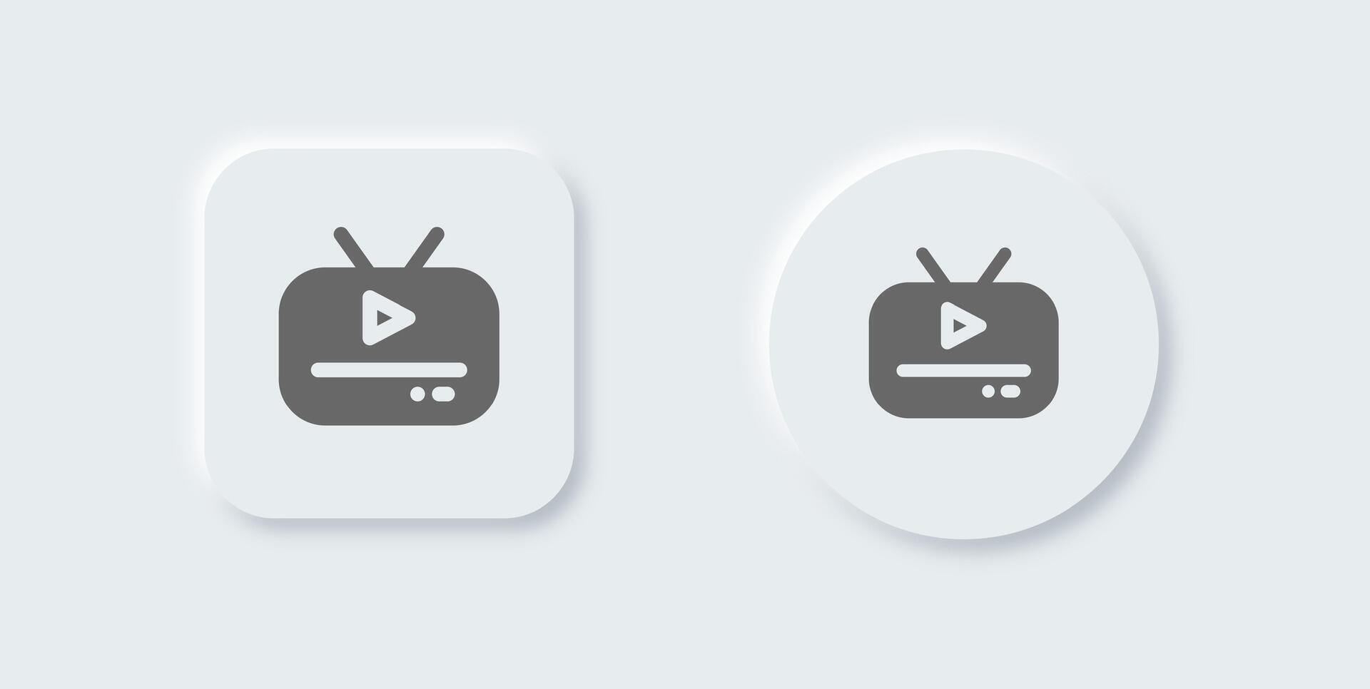 Tv solid icon in neomorphic design style. Television signs vector illustration.