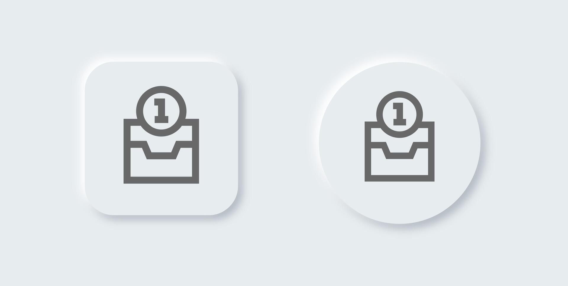 Direct message line icon in neomorphic design style. Inbox signs vector illustration.