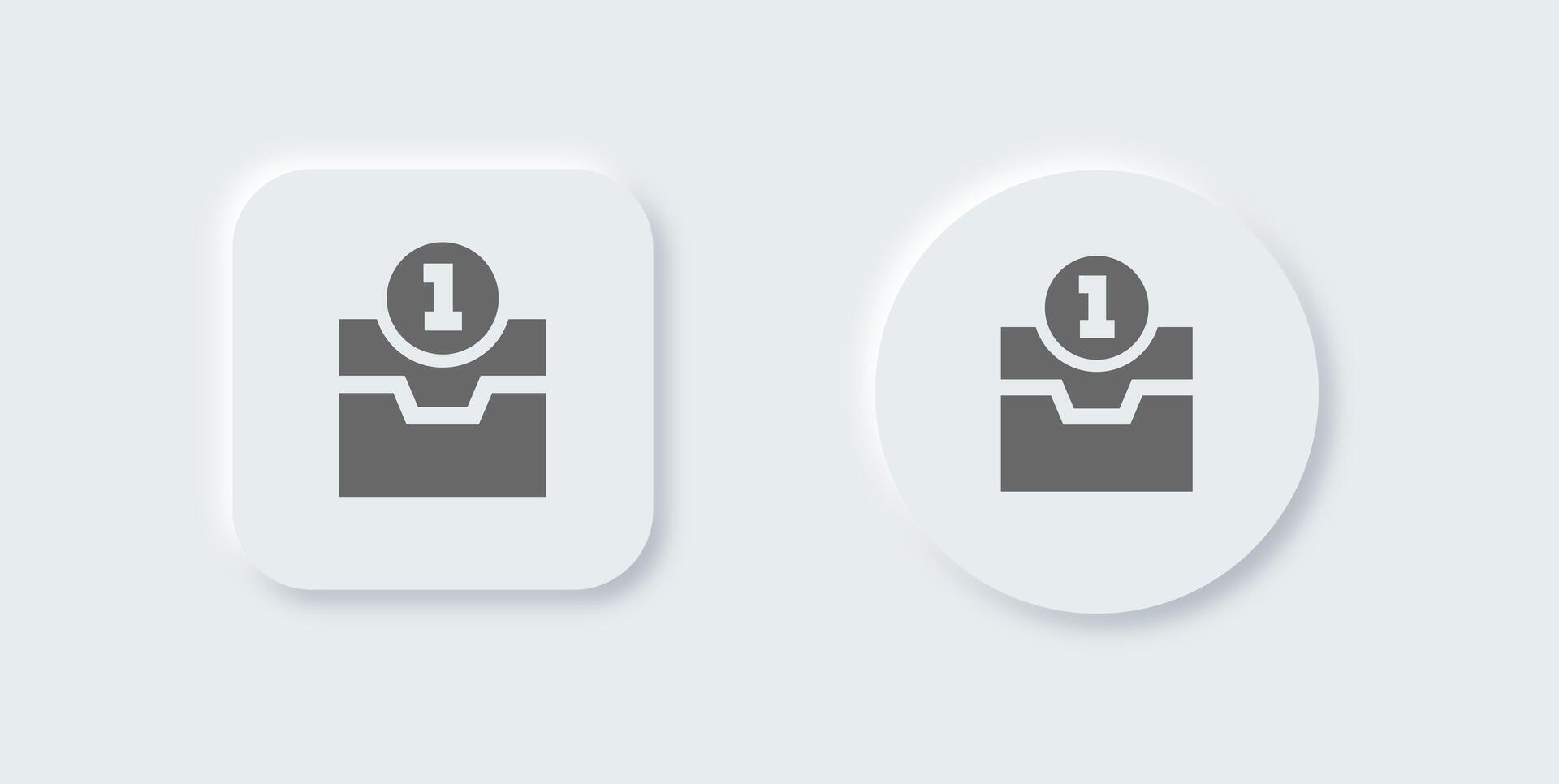 Direct message solid icon in neomorphic design style. Inbox signs vector illustration.