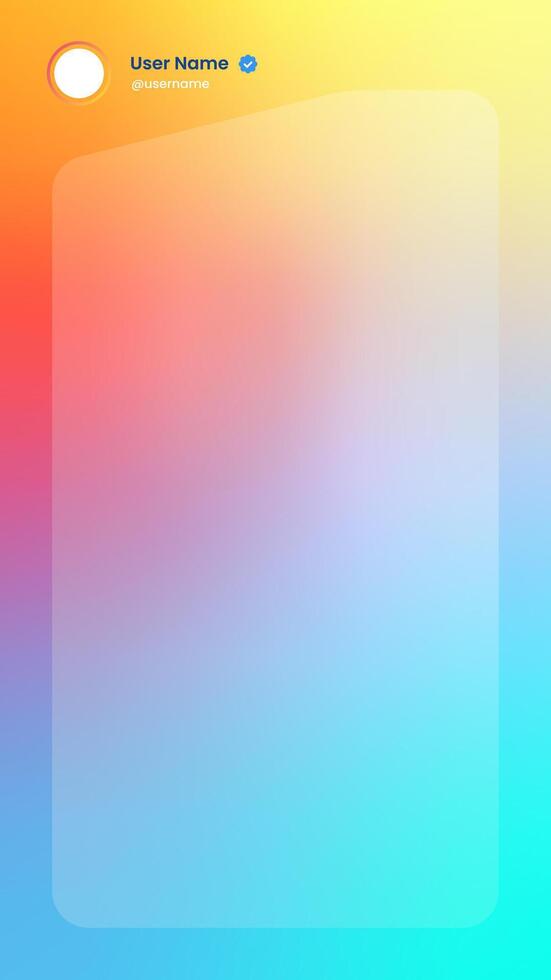 Vertical story template in gradient colors. Social media frame vector illustration.