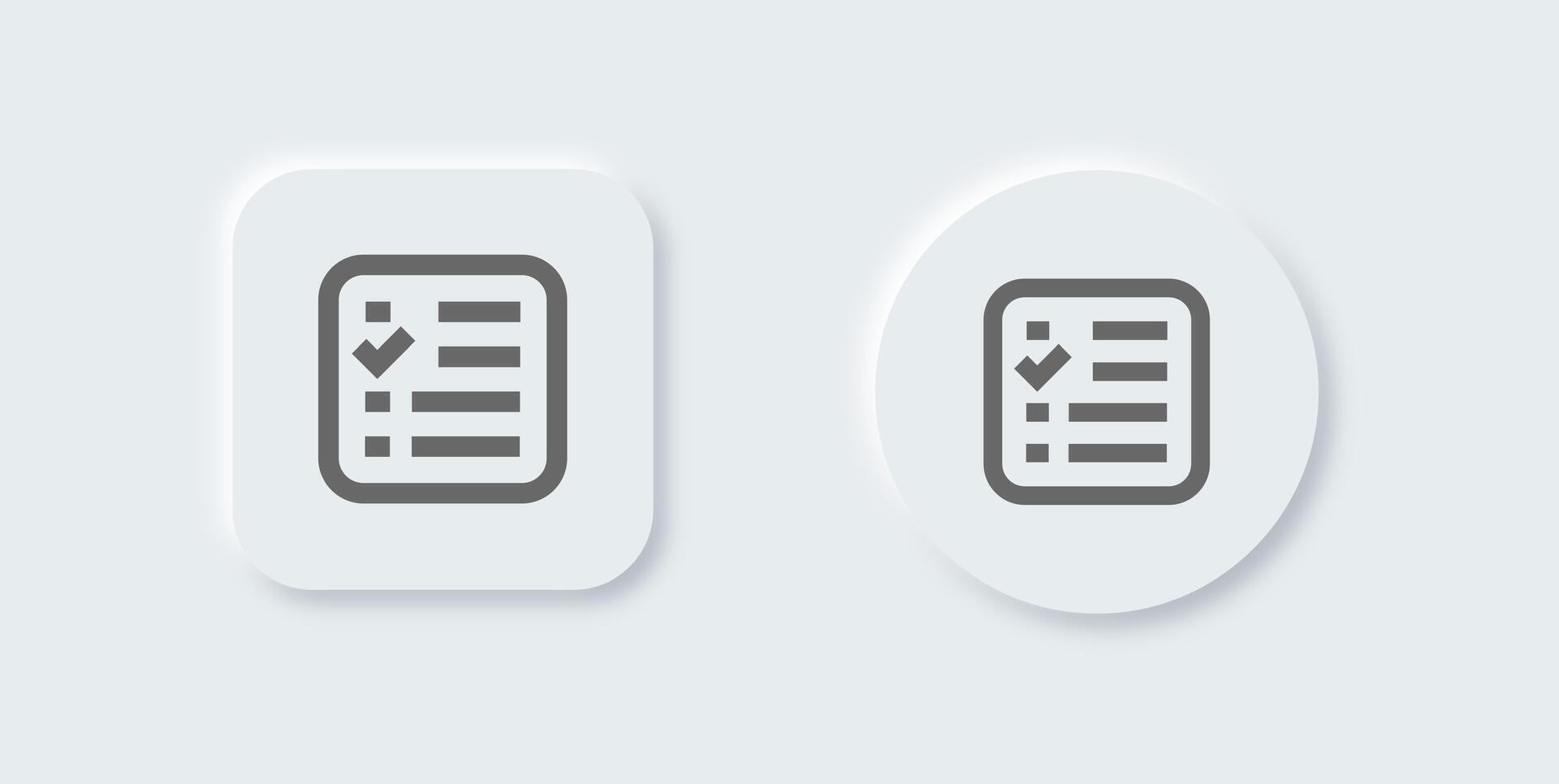 List line icon in neomorphic design style. Checklist signs vector illustration.