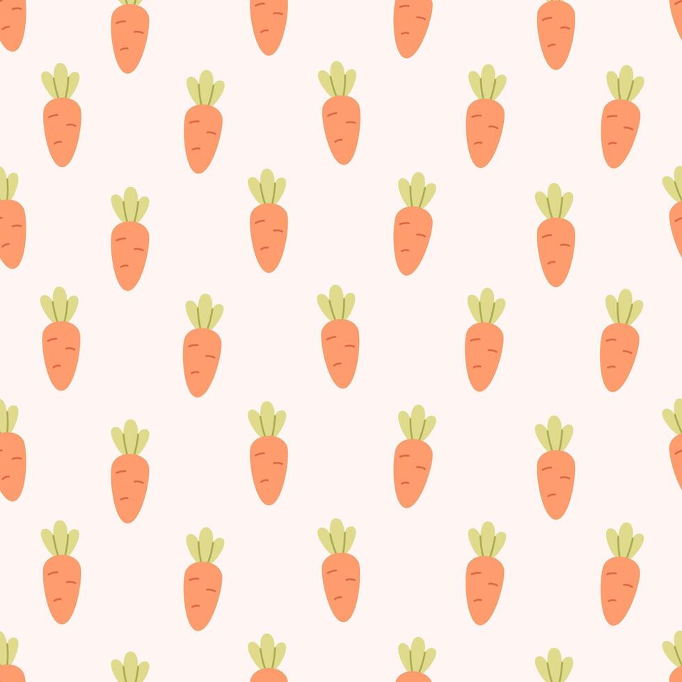 Seamless pattern with cute carrots. Root vegetable vector